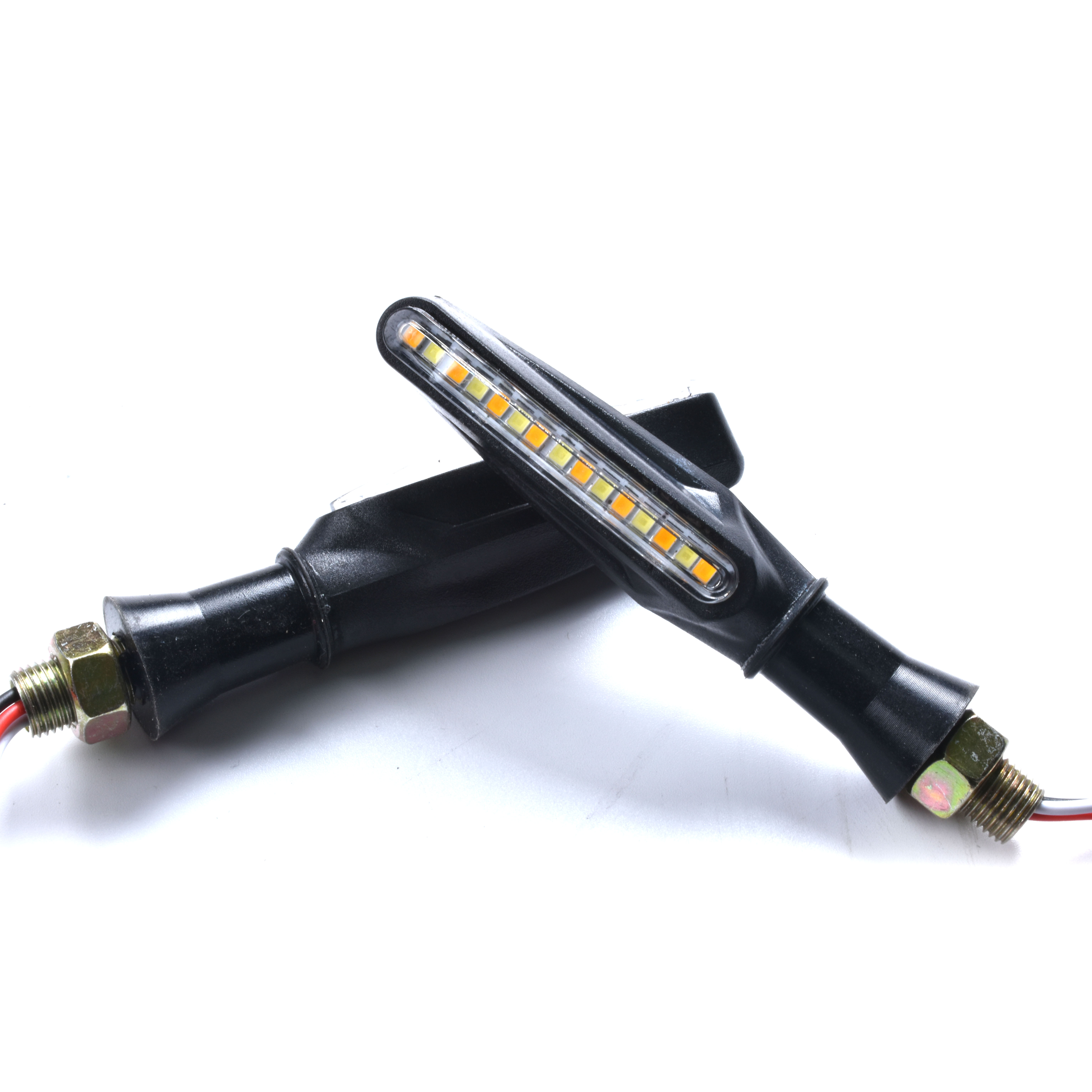 Lampu Sein Setang Depan Sepeda Motor LED 12V Lampu Indikator Aliran Air Sinyal Belok LED Sepeda Motor Universal