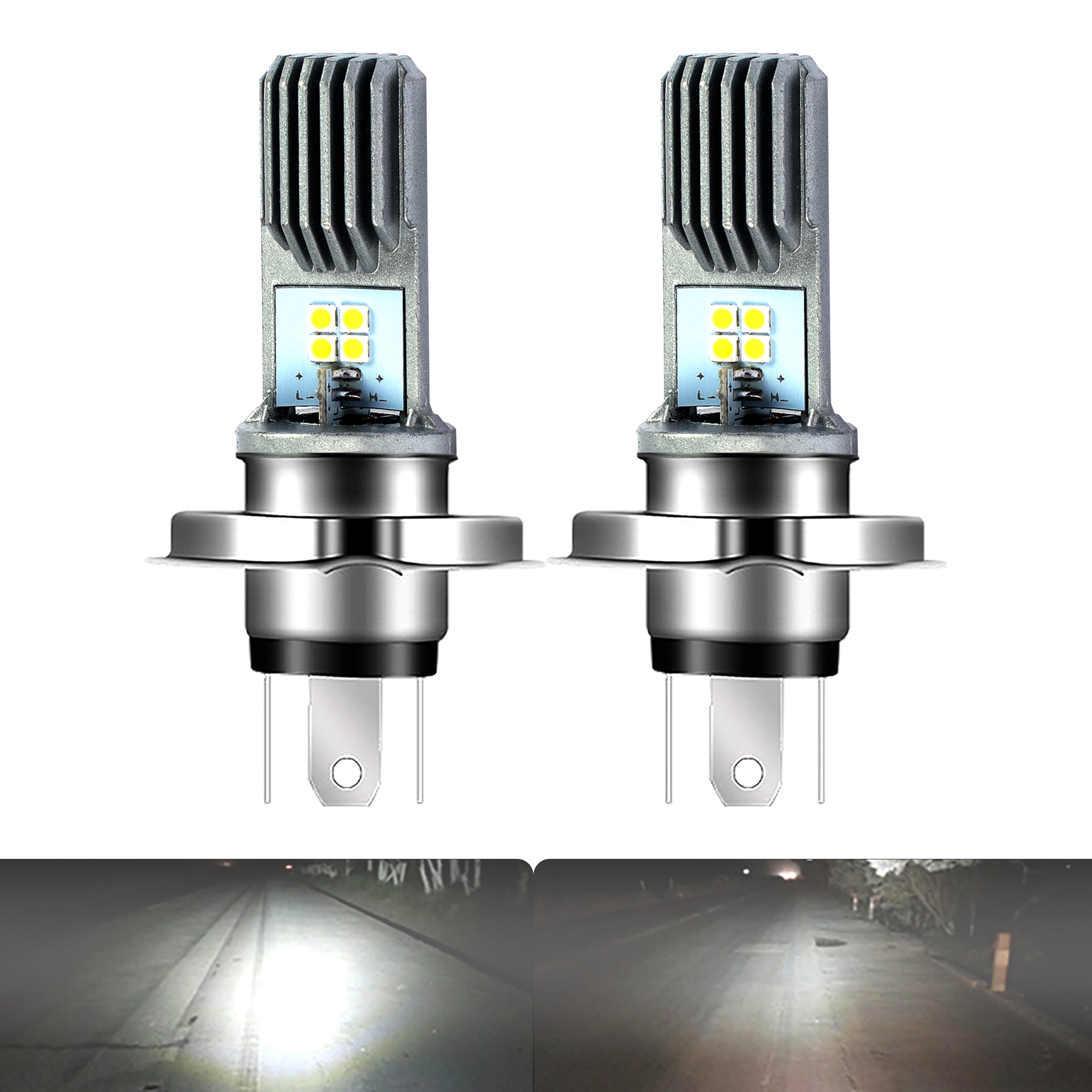 Lampu Berkendara Mini untuk Sistem Penerangan Sepeda Motor Bohlam Led Lampu Berkendara Kabut Suku Cadang Modifikasi Sepeda Lampu Depan Led H4 Sepeda Motor