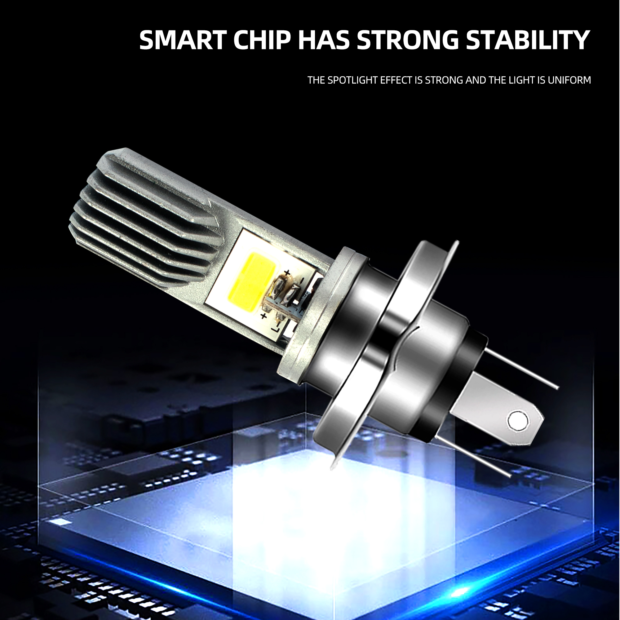 Aksesori Sepeda Motor Sistem Penerangan Sepeda Motor Bohlam Lampu Depan Led H4 Sepeda Motor Universal 12V