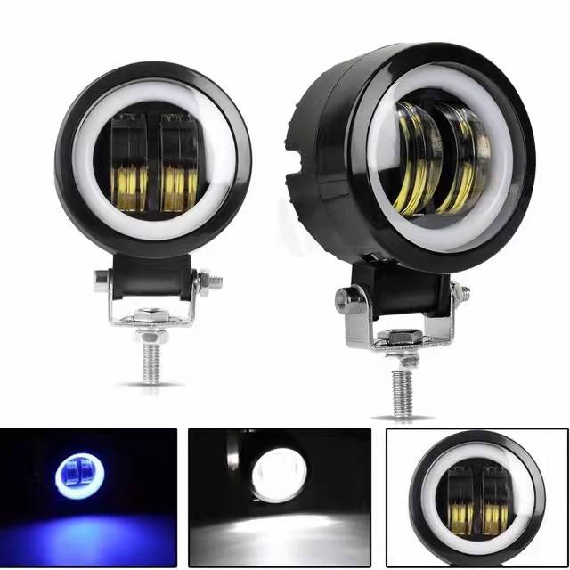 Lampu Depan Modifikasi Lampu Sorot Motor 6 Inci Bundar 12V Kualitas Tinggi Lampu Kabut Model SUV Off-Road Universal Lampu Malaikat