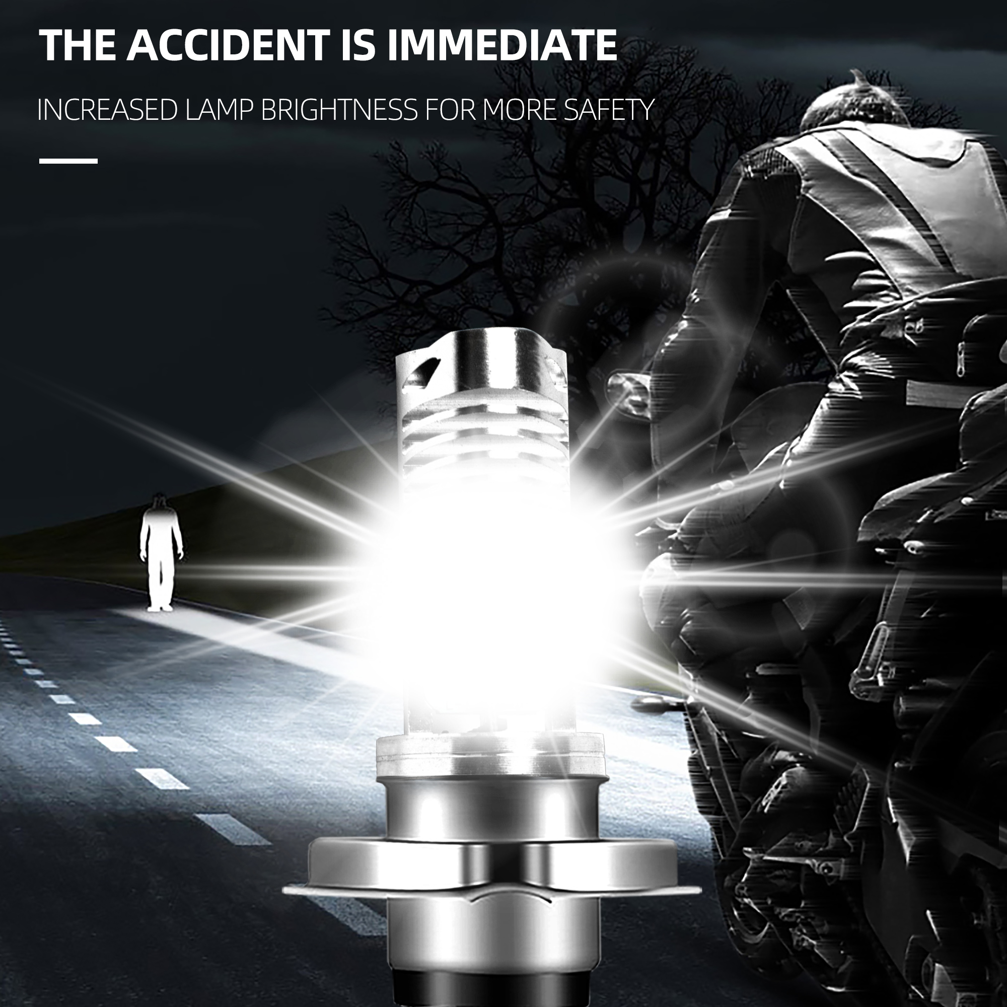 Lampu Depan Led H4 Sepeda Motor untuk Lampu Sorot Mini Strobo Lampu Depan Lampu Depan Led Bohlam Sepeda Berkendara