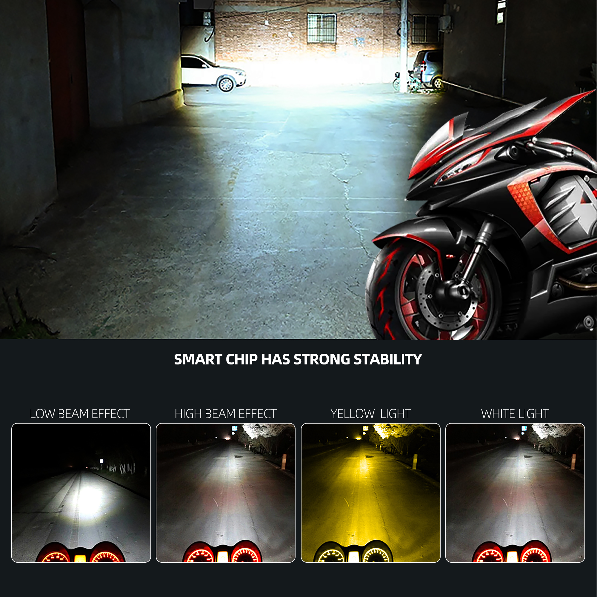 Aksesori Sepeda Motor Sistem Penerangan Sepeda Motor Bohlam Lampu Depan Led H4 Sepeda Motor Universal 12V