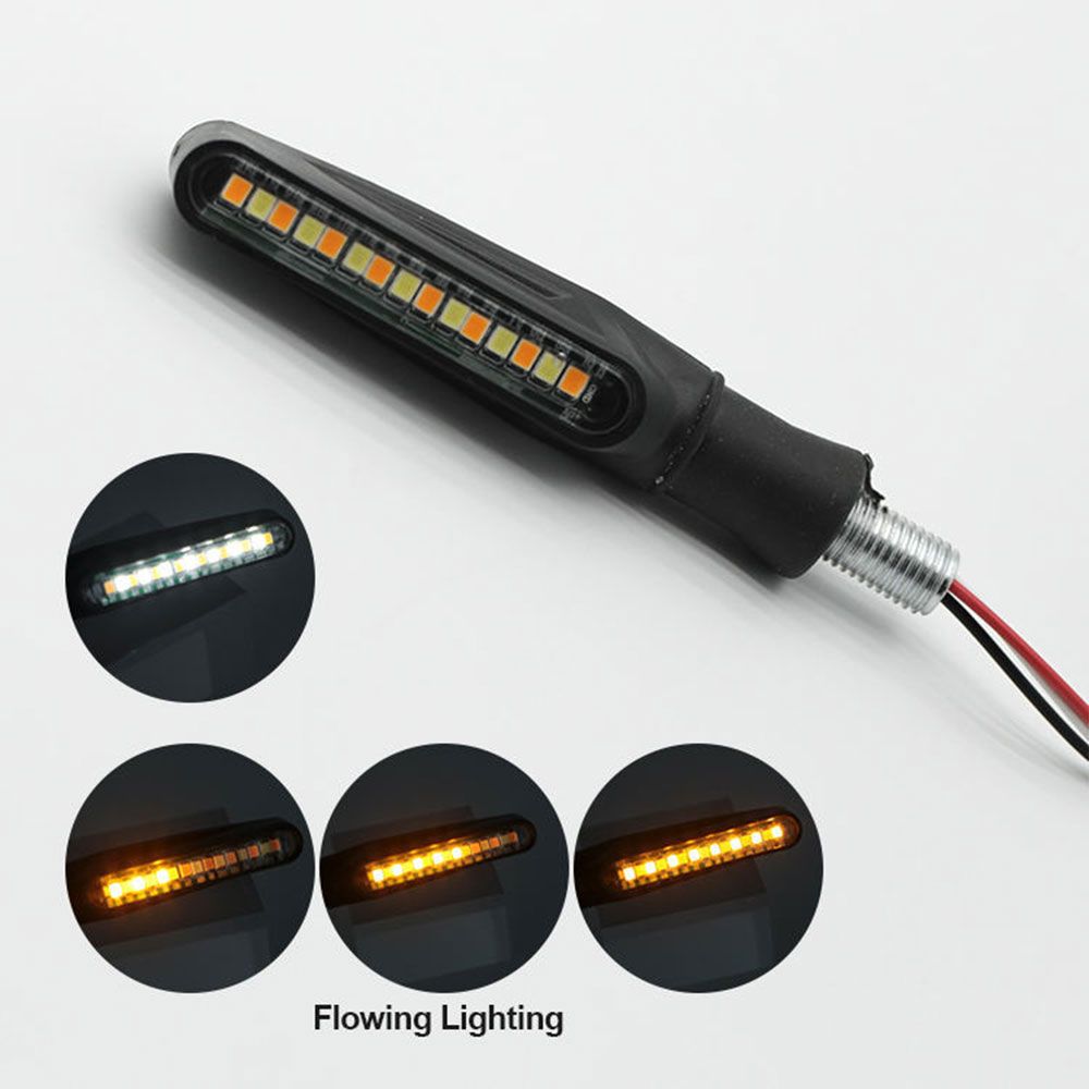 Lampu Sein Setang Depan Sepeda Motor LED 12V Lampu Indikator Aliran Air Sinyal Belok LED Sepeda Motor Universal