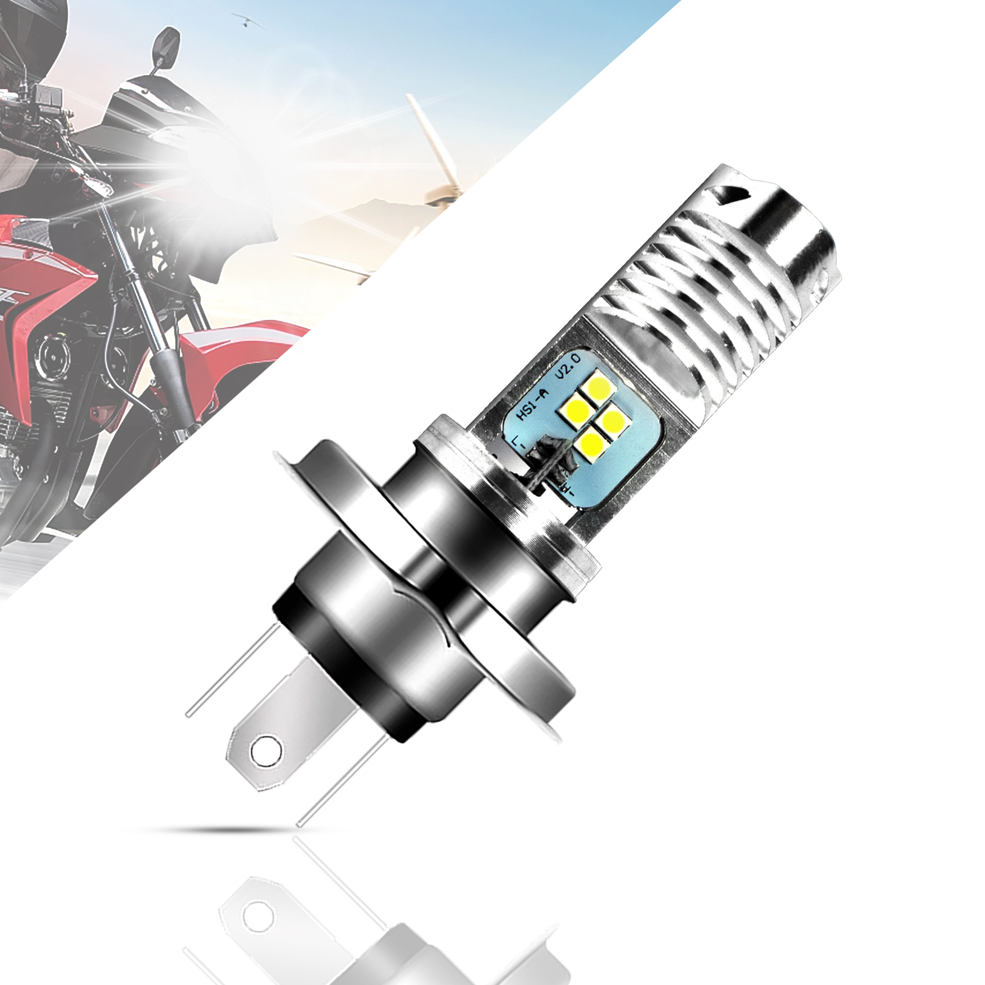 Lampu Depan Led H4 Sepeda Motor untuk Lampu Sorot Mini Strobo Lampu Depan Lampu Depan Led Bohlam Sepeda Berkendara