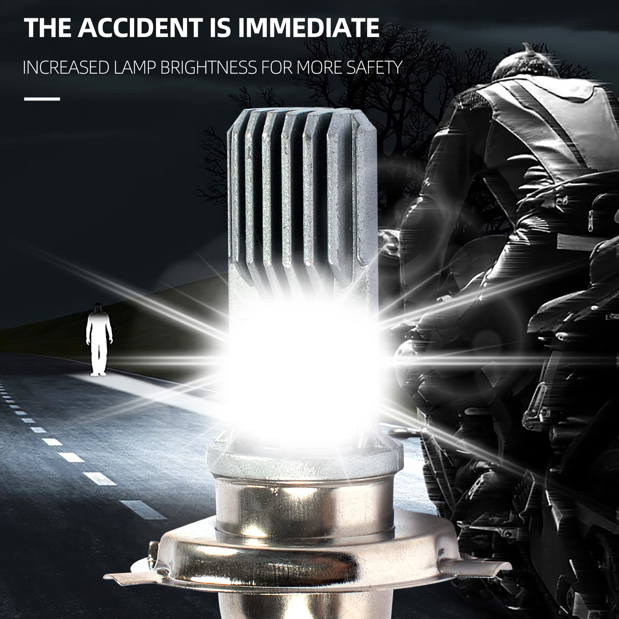 Lampu Berkendara Mini untuk Sistem Penerangan Sepeda Motor Bohlam Led Lampu Berkendara Kabut Suku Cadang Modifikasi Sepeda Lampu Depan Led H4 Sepeda Motor