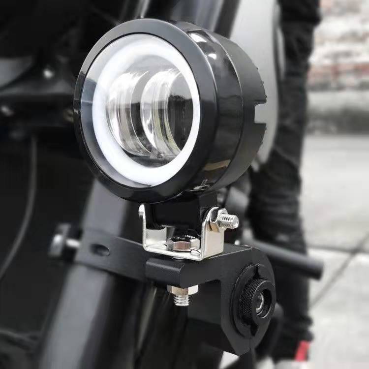 Lampu Depan Modifikasi Lampu Sorot Motor 6 Inci Bundar 12V Kualitas Tinggi Lampu Kabut Model SUV Off-Road Universal Lampu Malaikat