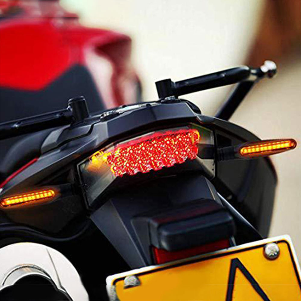 Lampu Sein Setang Depan Sepeda Motor LED 12V Lampu Indikator Aliran Air Sinyal Belok LED Sepeda Motor Universal
