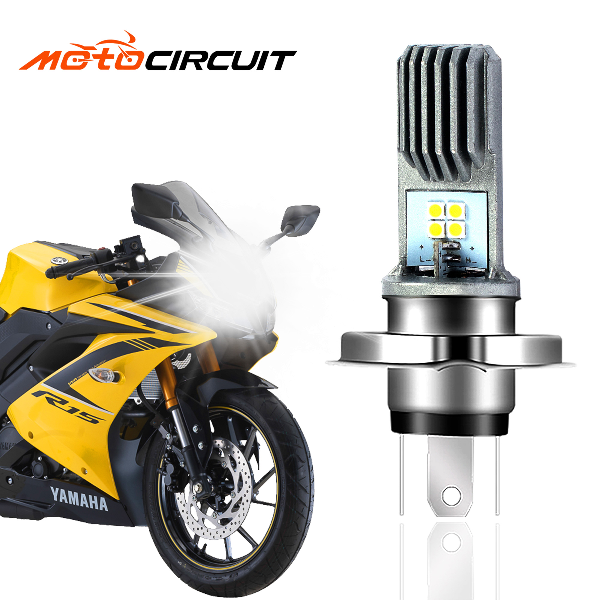 Lampu Berkendara Mini untuk Sistem Penerangan Sepeda Motor Bohlam Led Lampu Berkendara Kabut Suku Cadang Modifikasi Sepeda Lampu Depan Led H4 Sepeda Motor