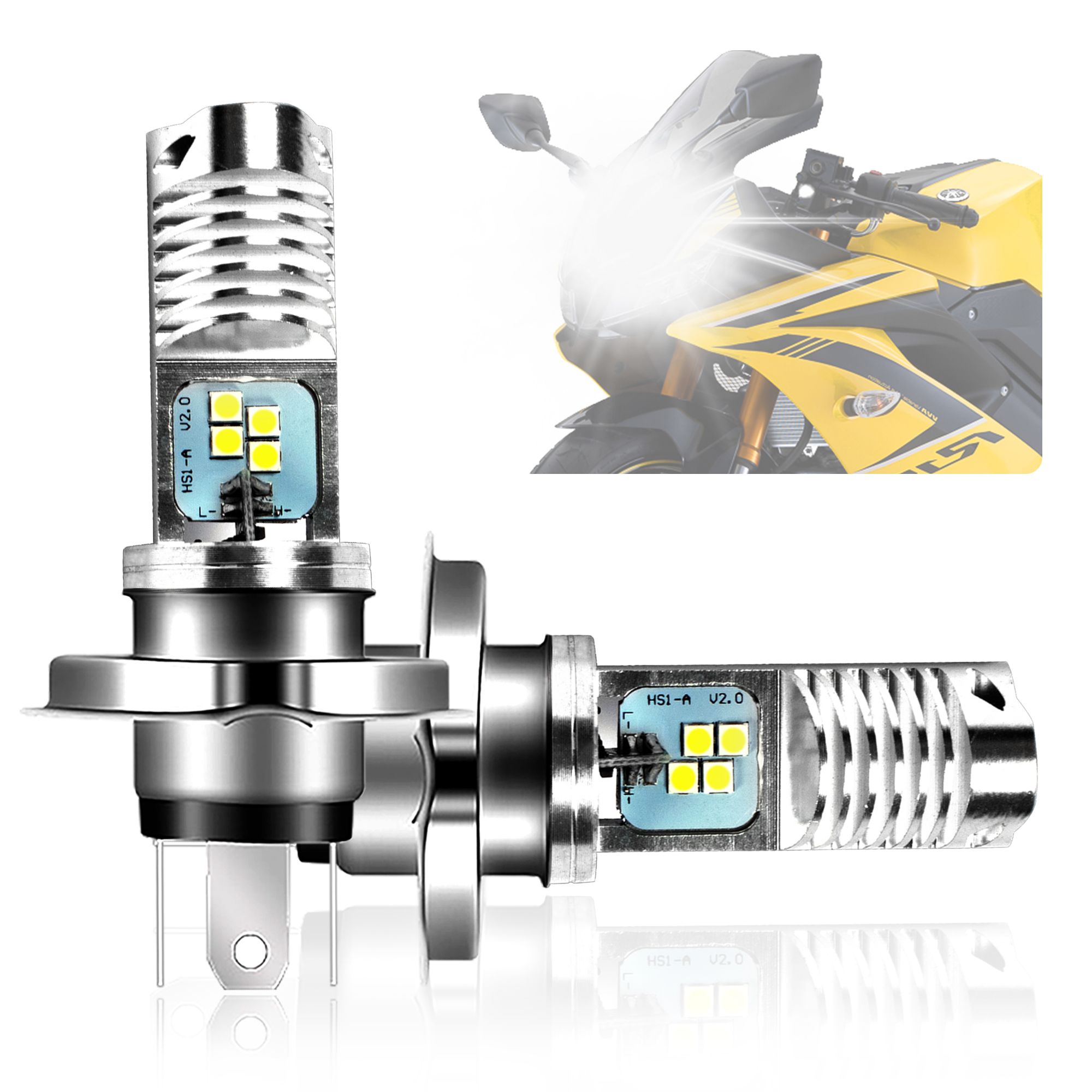 Lampu Depan Led H4 Sepeda Motor untuk Lampu Sorot Mini Strobo Lampu Depan Lampu Depan Led Bohlam Sepeda Berkendara