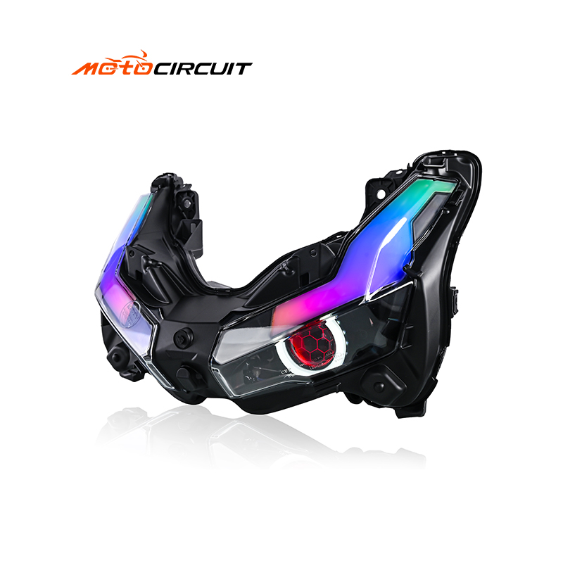 Lampu lampu sepeda motor RGB yang mengalir sinyal scooter spotlight kabut depan untuk honda adv150/160 aksesoris
