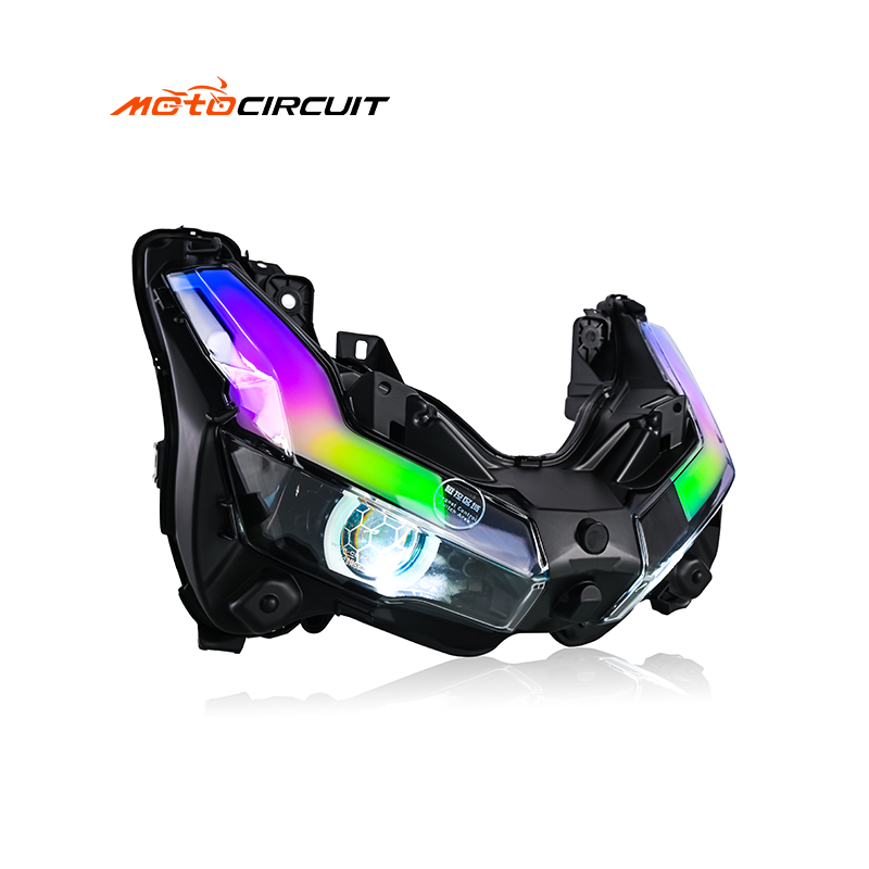 Lampu Depan Sepeda Motor RGB Mengalir Lampu Sein Skuter Lampu Sorot Kabut Depan untuk Aksesori Honda Adv150 160