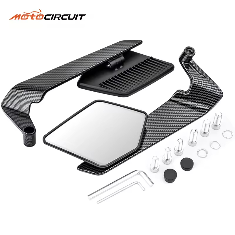 Aksesoris sepeda motor desain baru sayap angin besar kaca samping kaca spion view mirror universal