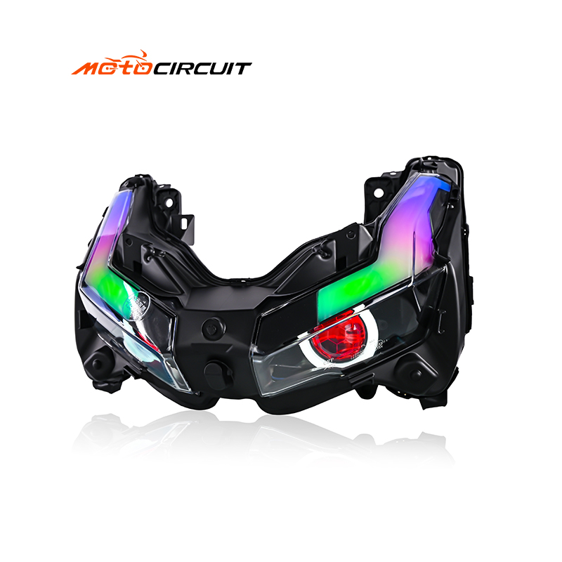 Lampu lampu sepeda motor RGB yang mengalir sinyal scooter spotlight kabut depan untuk honda adv150/160 aksesoris