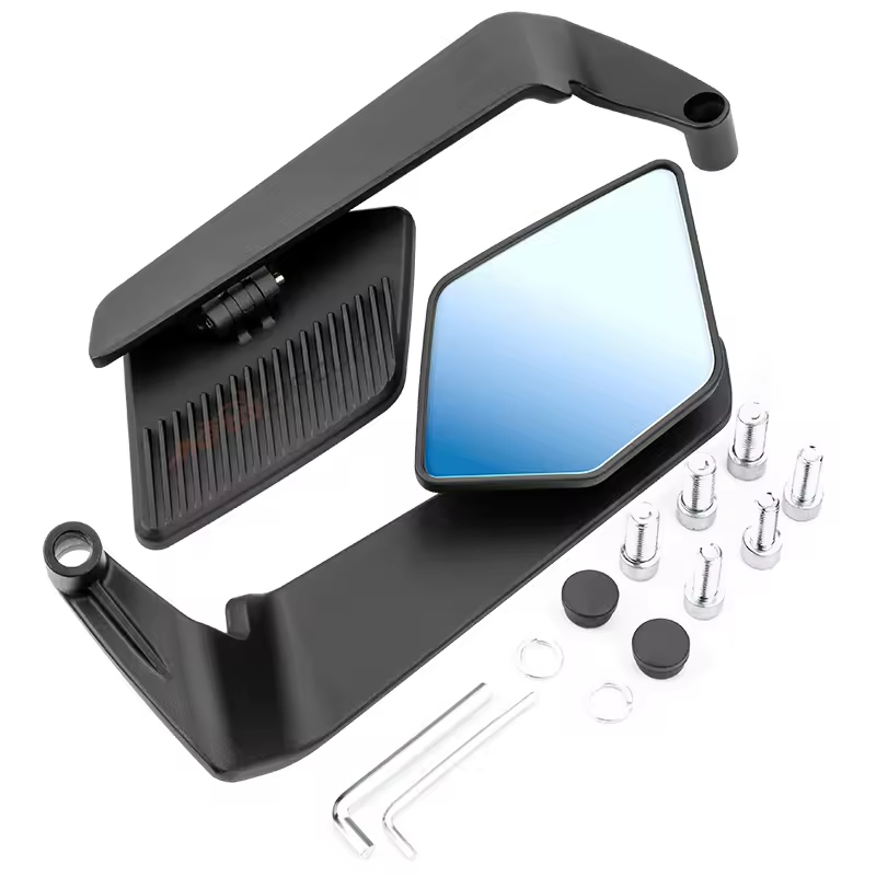 Aksesoris sepeda motor desain baru sayap angin besar kaca samping kaca spion view mirror universal