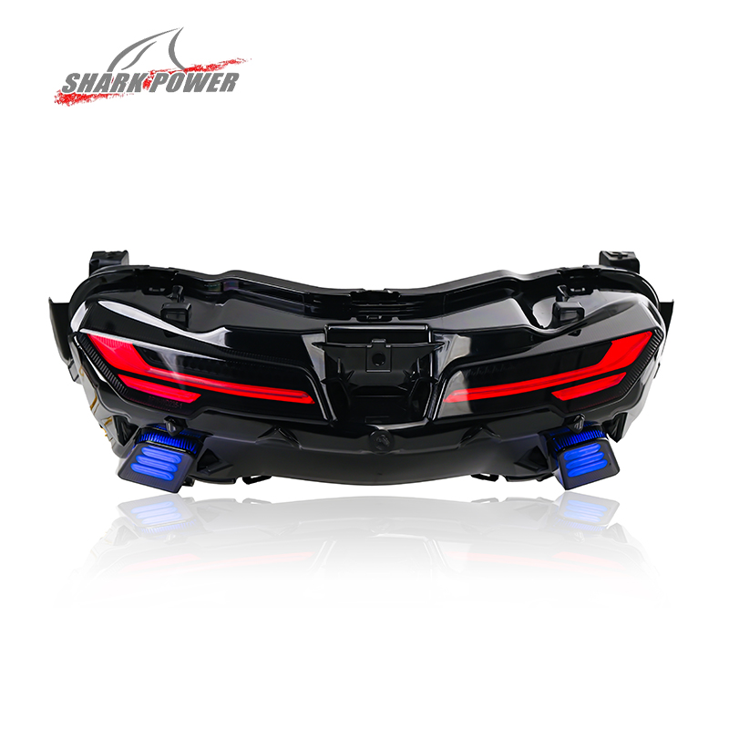 Untuk Yamaha NMAX Turbo 2025 Motorbike RGB LED TAI Light dengan Turn Signal Rem Indikator Sistem Pencahayaan Badan Sepeda Motor