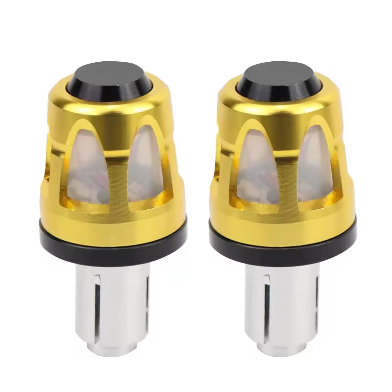 Modified Motorcycle LED Handle End Steker dengan Turn Signal Aluminium Alloy GRIP Balance Blok Aksesori Sepeda Motor Universal
