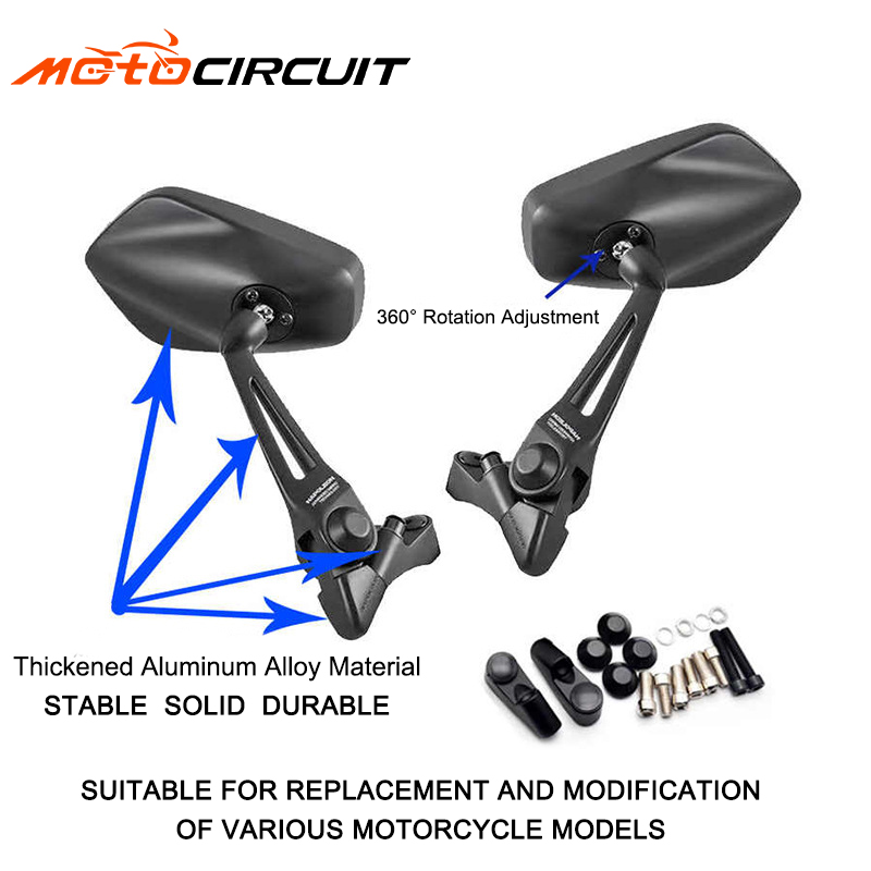 Kaca Spion Sepeda Motor Listrik Retrofit, Suku Cadang dan Aksesori Sepeda Motor Universal Kaca Aloi Aluminium