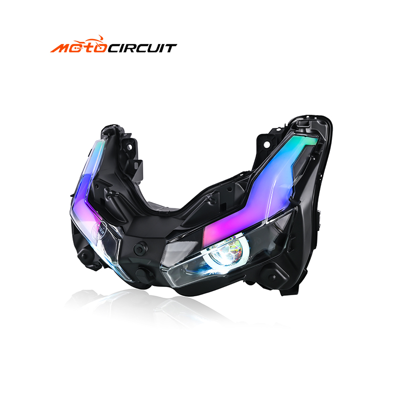 Lampu Depan Sepeda Motor RGB Mengalir Lampu Sein Skuter Lampu Sorot Kabut Depan untuk Aksesori Honda Adv150 160