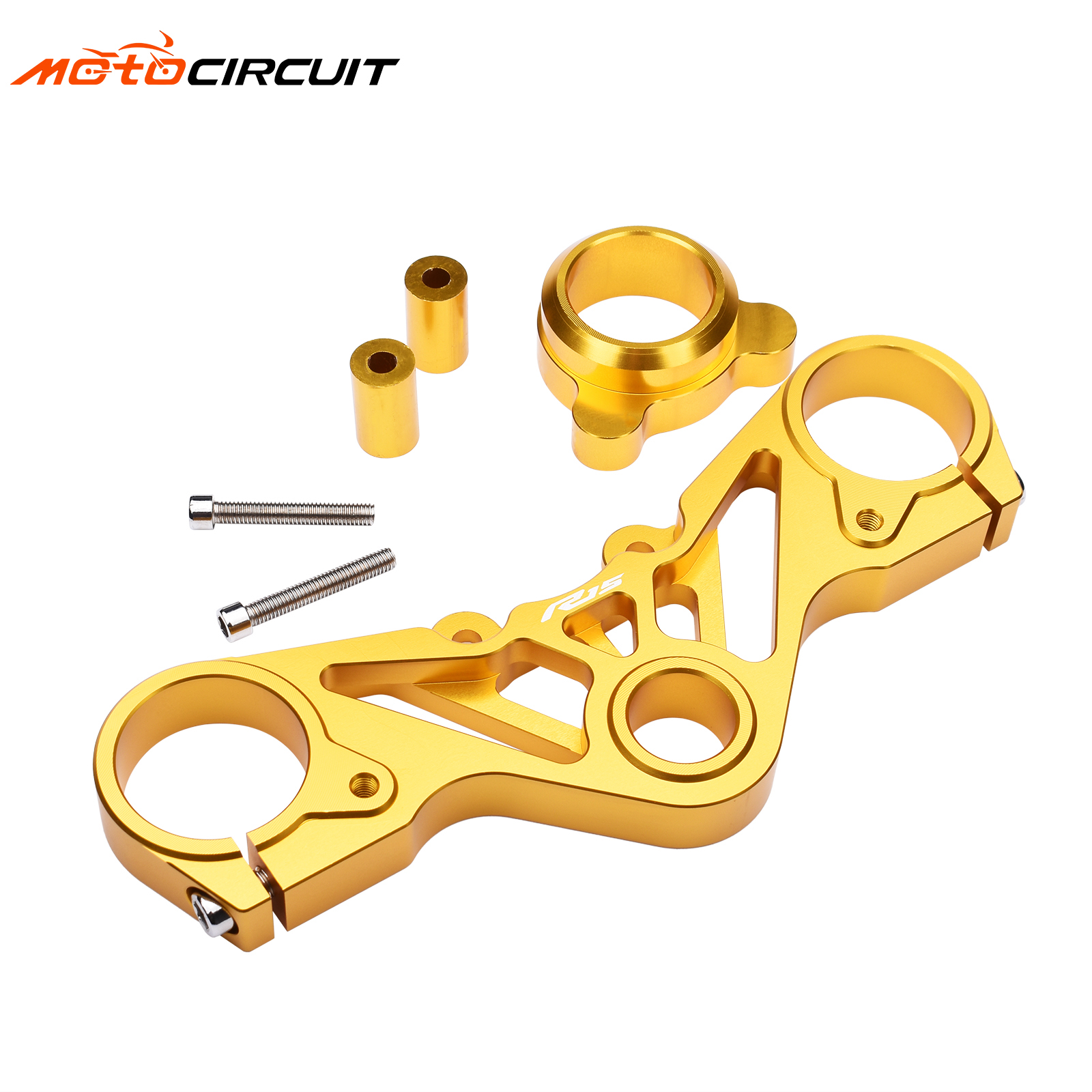 CNC Motorcycle CNC Upper Triple Tree Clamp Depan kemudi Dudukan dalam plastik untuk Yamaha R15 V3 Bagian Kustom Bagian
