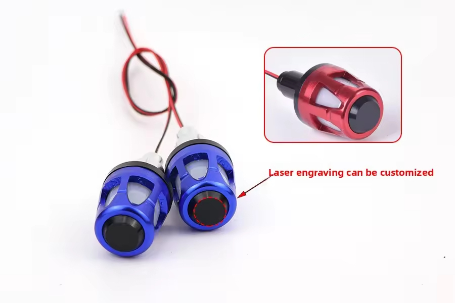 Modified Motorcycle LED Handle End Steker dengan Turn Signal Aluminium Alloy GRIP Balance Blok Aksesori Sepeda Motor Universal
