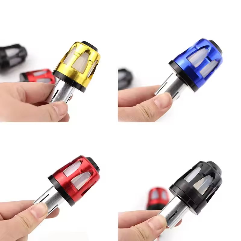 Modified Motorcycle LED Handle End Steker dengan Turn Signal Aluminium Alloy GRIP Balance Blok Aksesori Sepeda Motor Universal
