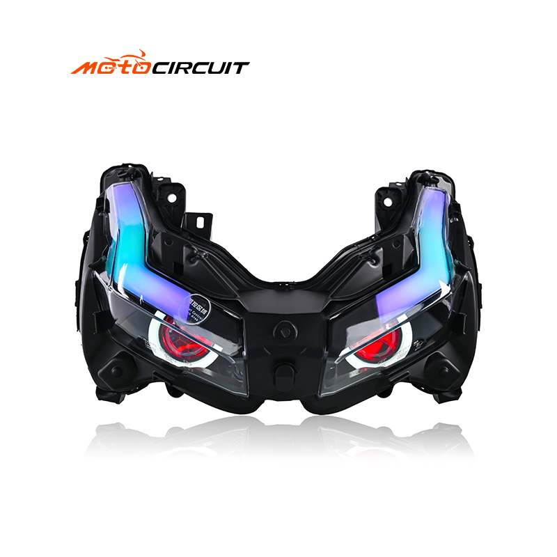 Lampu Depan Sepeda Motor RGB Mengalir Lampu Sein Skuter Lampu Sorot Kabut Depan untuk Aksesori Honda Adv150 160